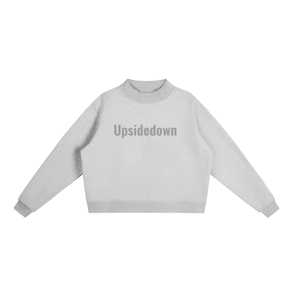 Upside down Fleece Mock-Neck Crew Sweatshirt