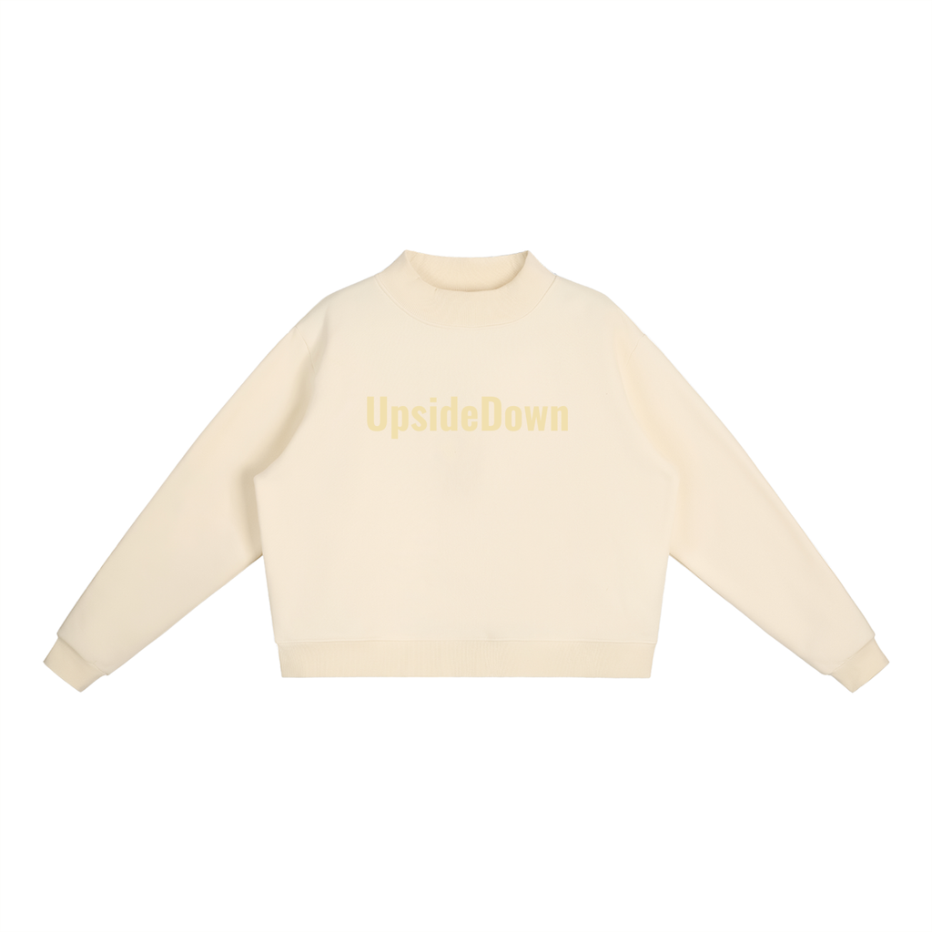 Upside down Fleece Mock-Neck Crew Sweatshirt