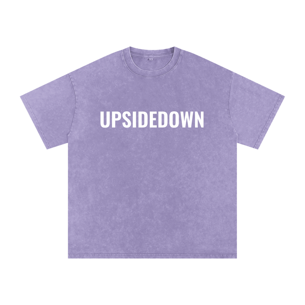 Upside down Snow Washed Oversized Cotton T-Shirt