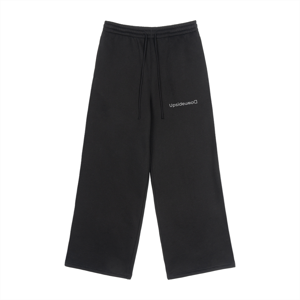 Upside down Fleece Drawstring Straight-Leg Sweatpants