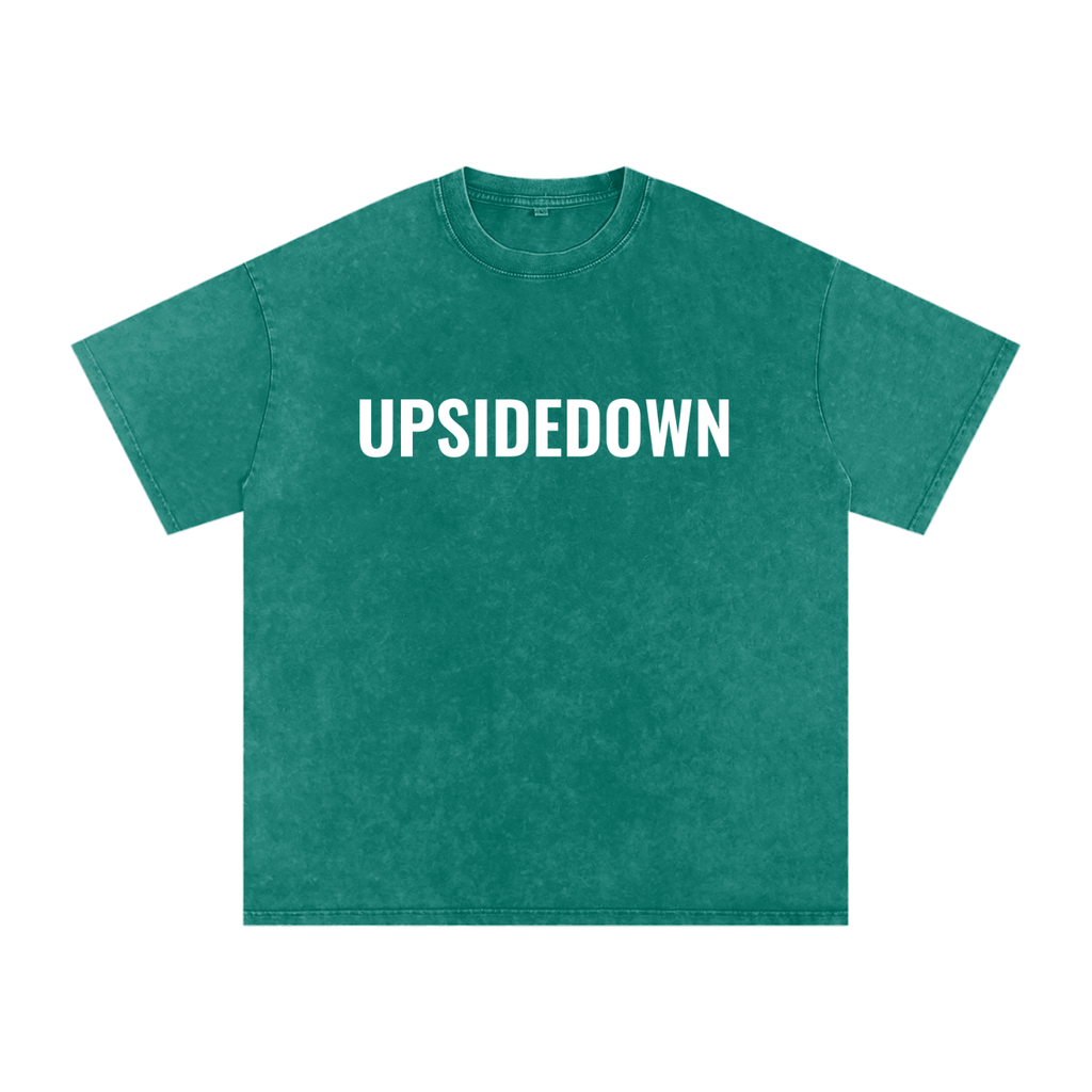 Upside down Snow Washed Oversized Cotton T-Shirt