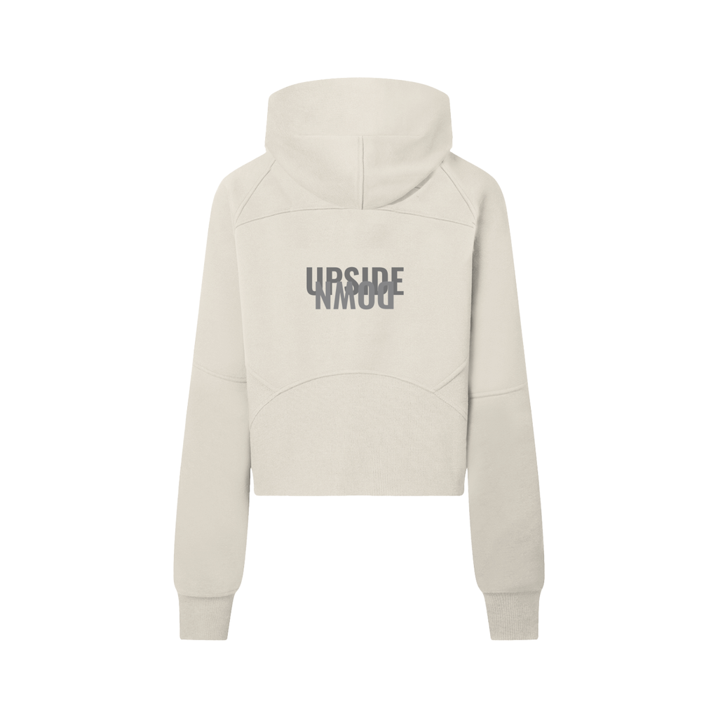 Upside down Cropped Half-Zip Hoodie