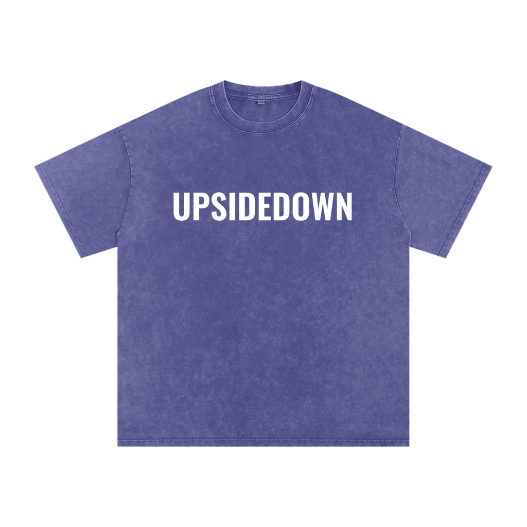 Upside down Snow Washed Oversized Cotton T-Shirt