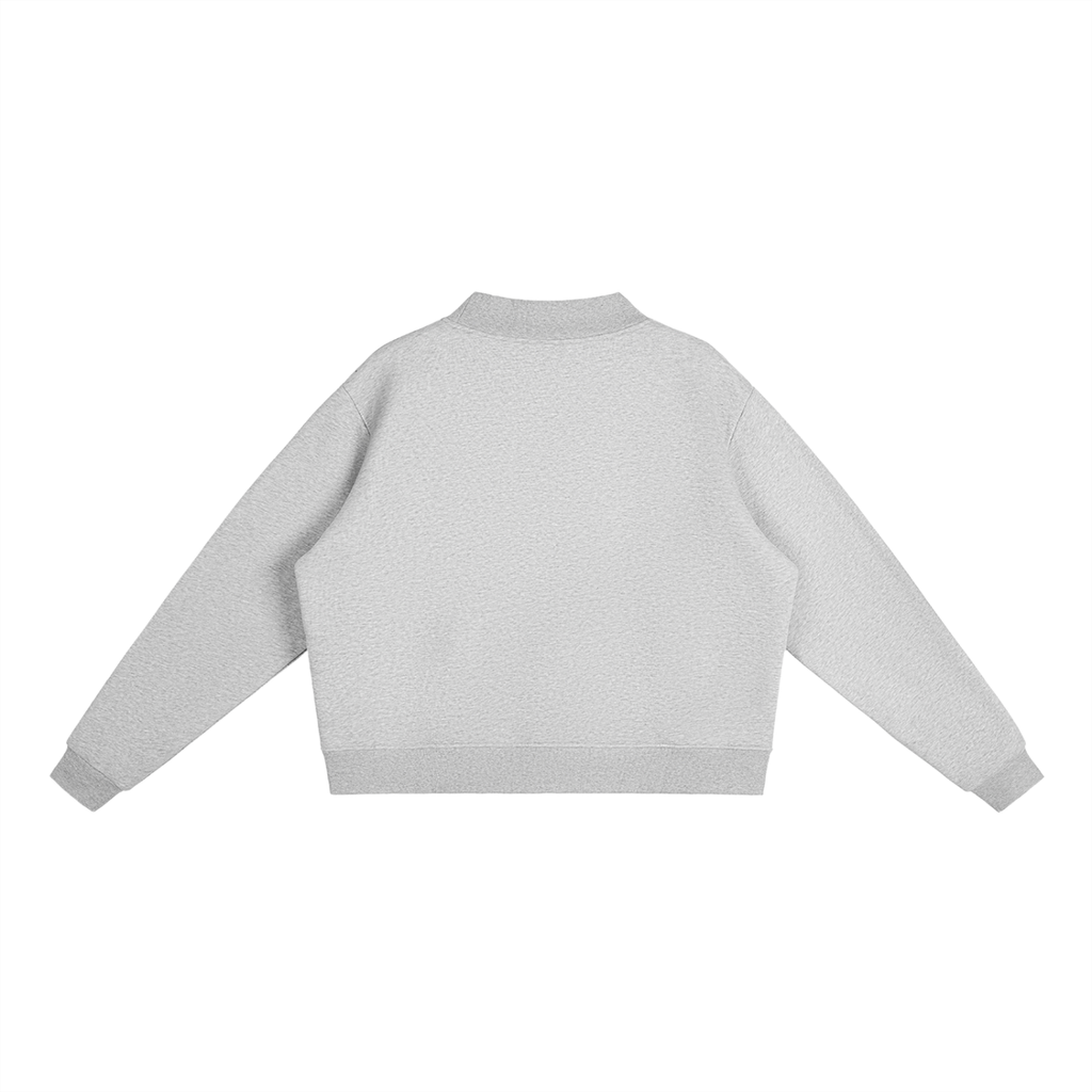 Upside down Fleece Mock-Neck Crew Sweatshirt