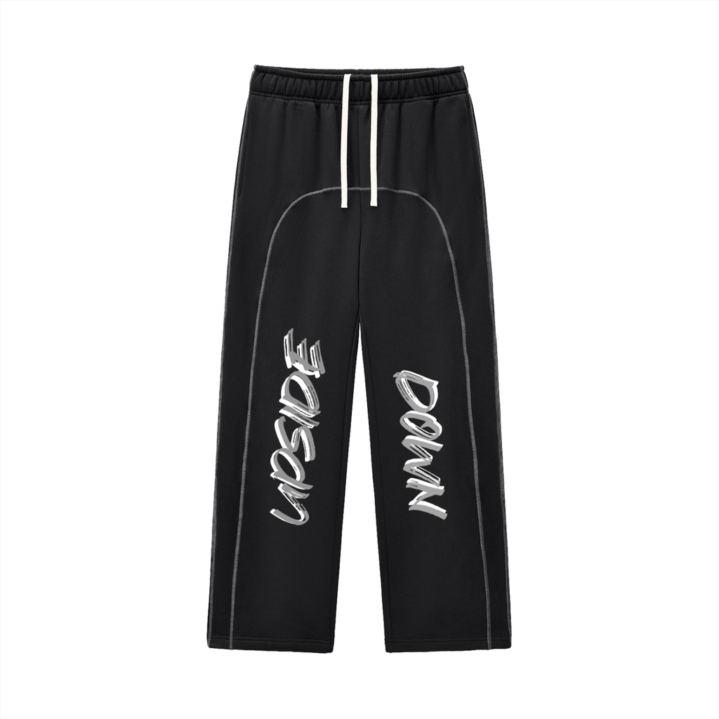 Upside Down Contrast-Stitched Fleece Sweatpants