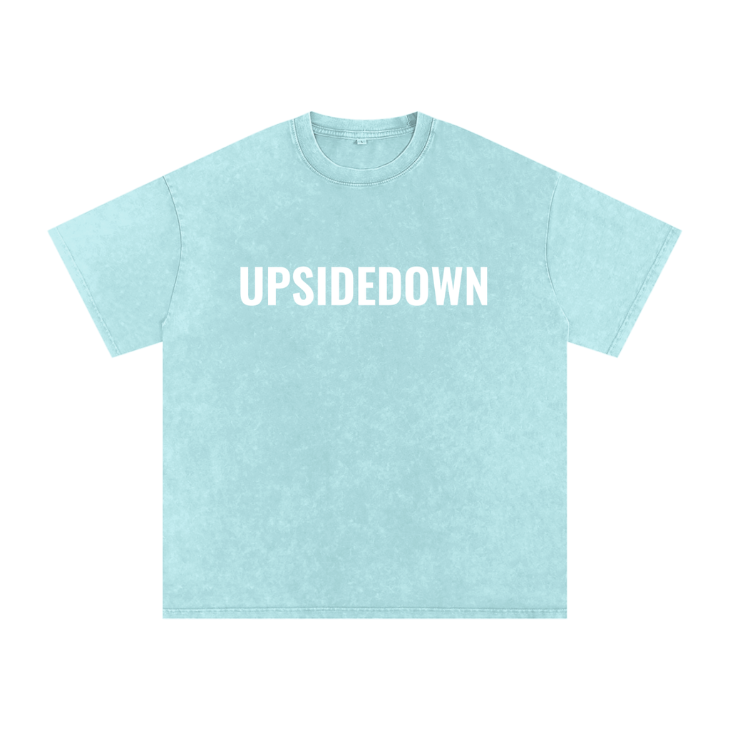 Upside down Snow Washed Oversized Cotton T-Shirt