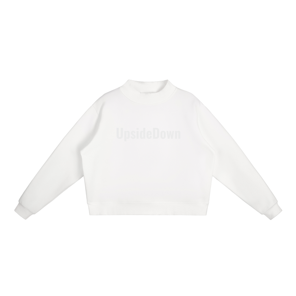 Upside down Fleece Mock-Neck Crew Sweatshirt