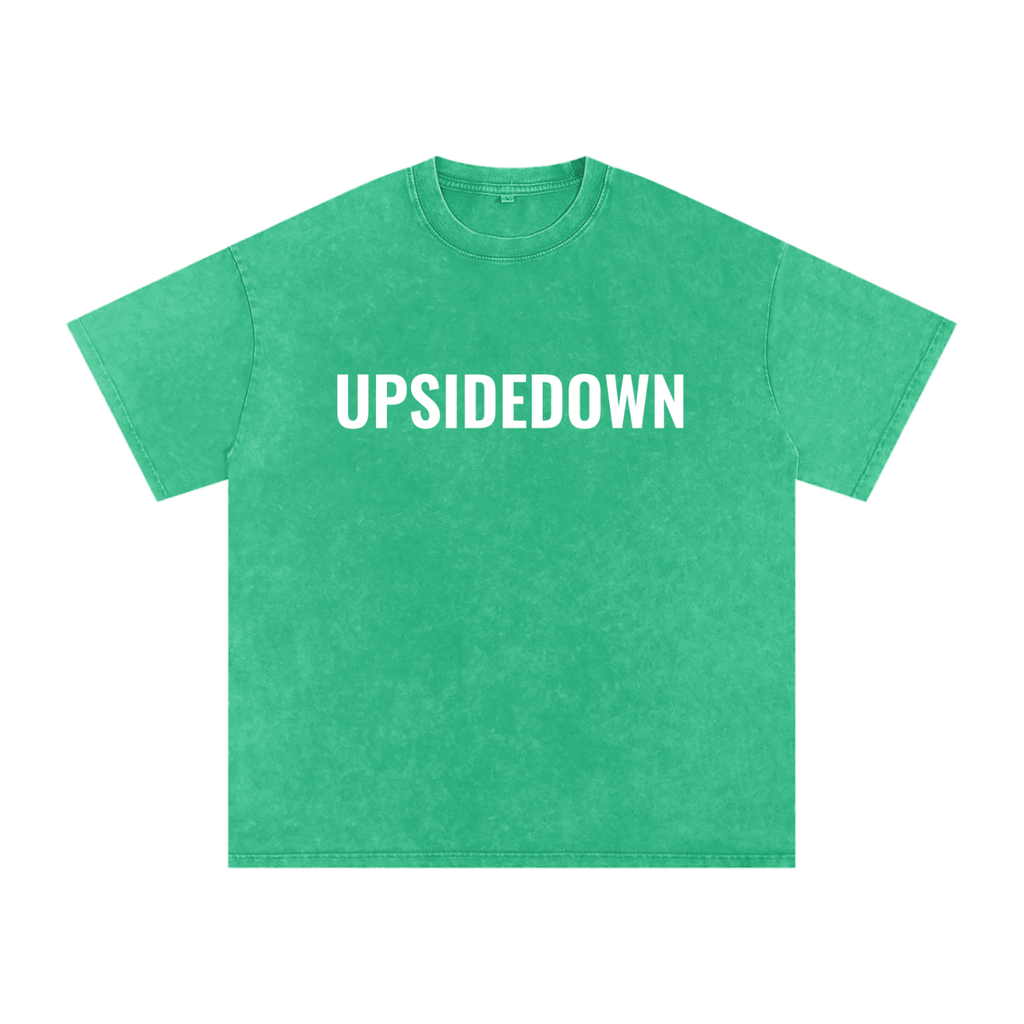 Upside down Snow Washed Oversized Cotton T-Shirt