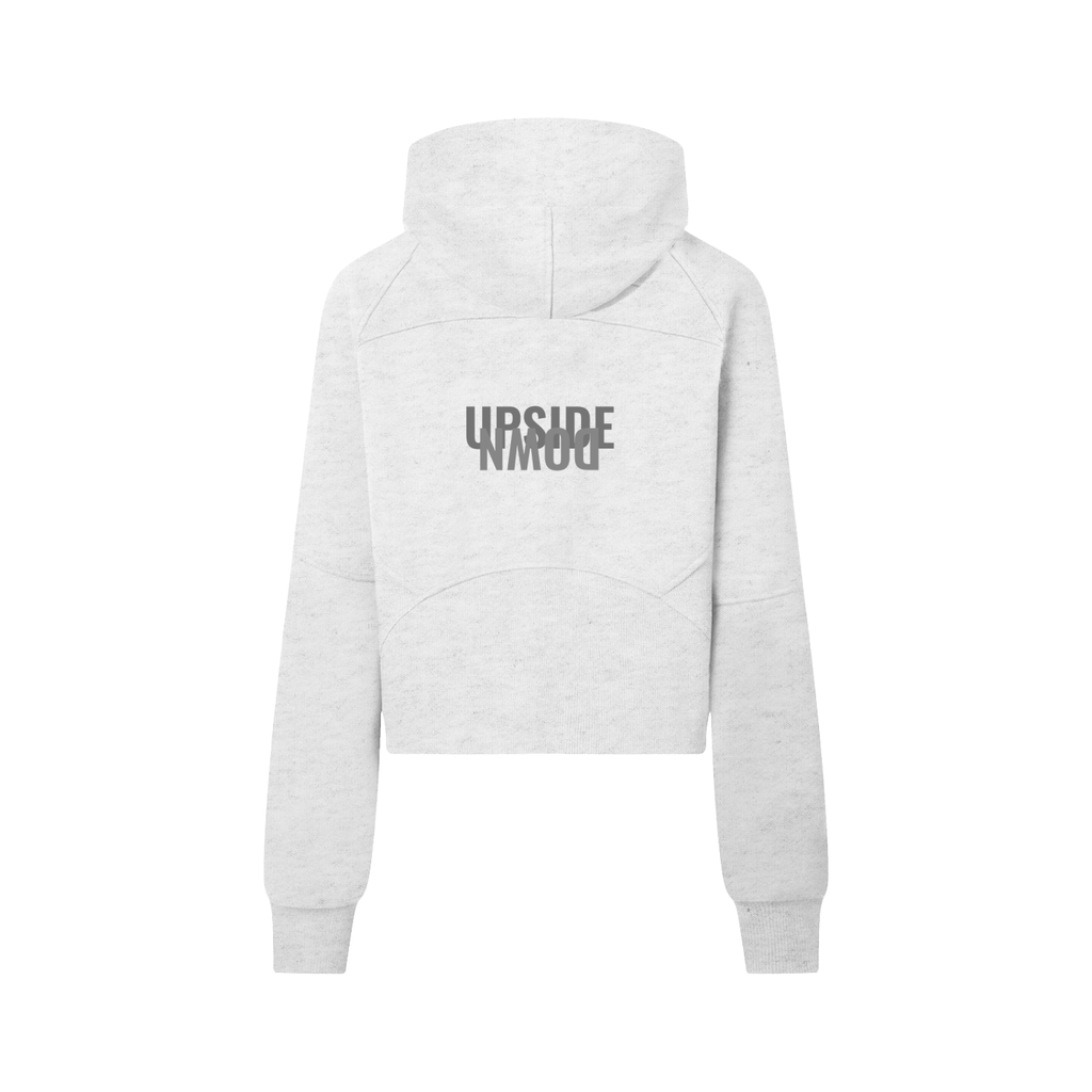 Upside down Cropped Half-Zip Hoodie