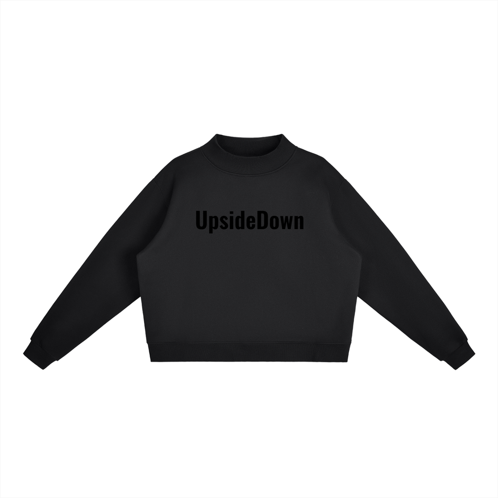Upside down Fleece Mock-Neck Crew Sweatshirt