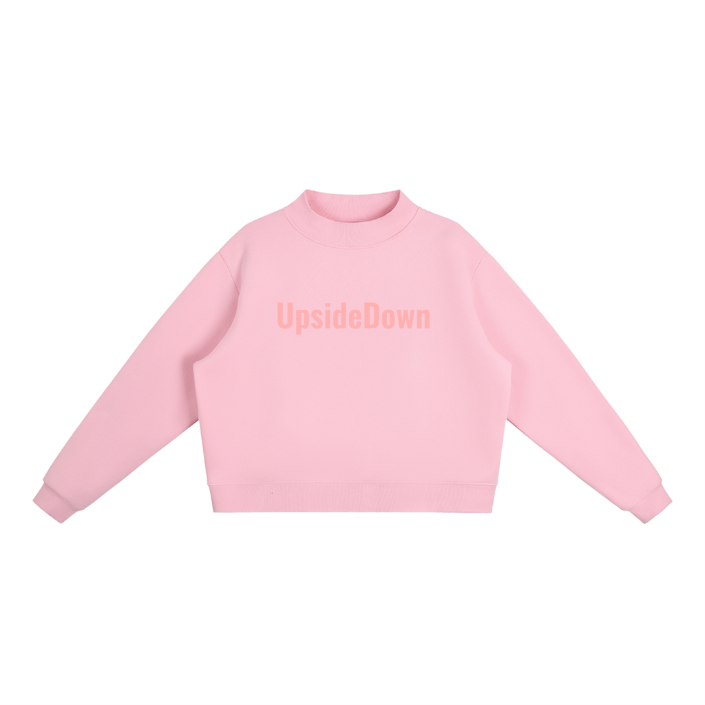 Upside down Fleece Mock-Neck Crew Sweatshirt