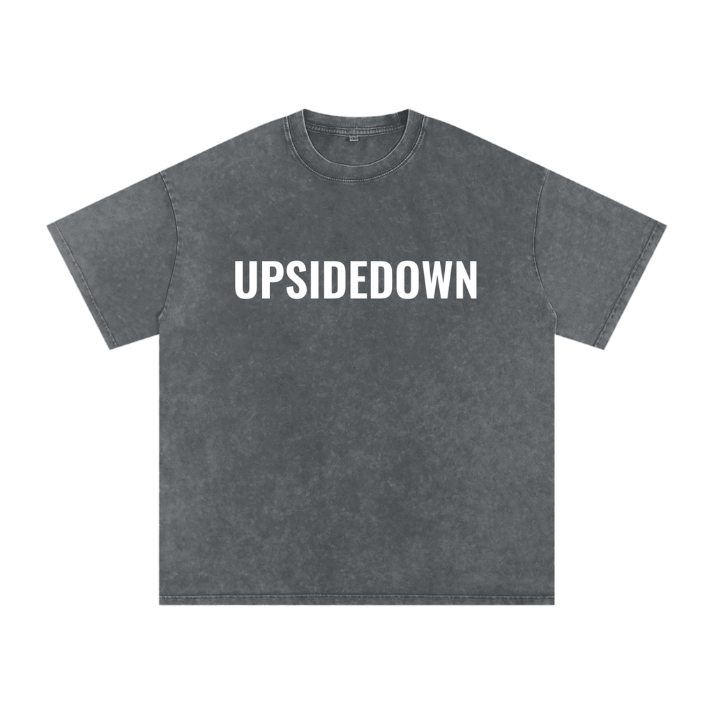 Upside down Snow Washed Oversized Cotton T-Shirt