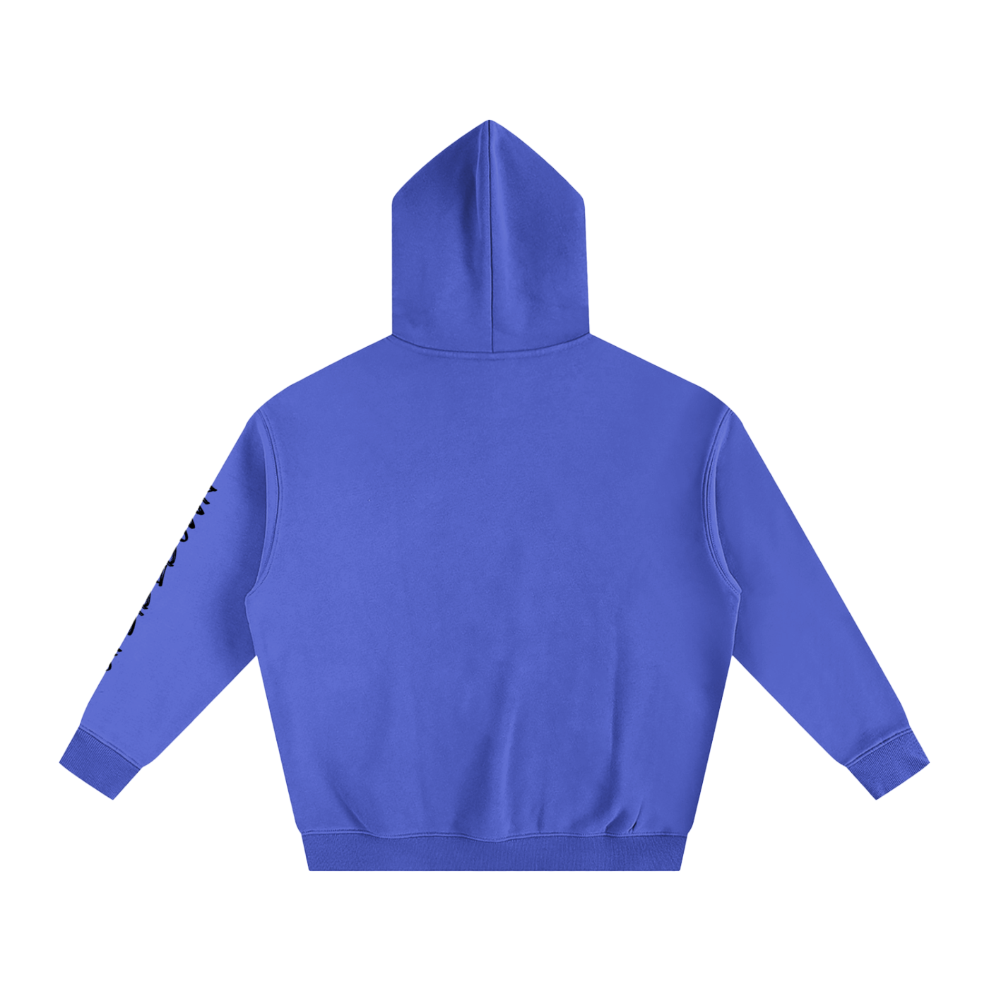 Upside down Oversize Fleeced Hoodie With Sleeve Printing