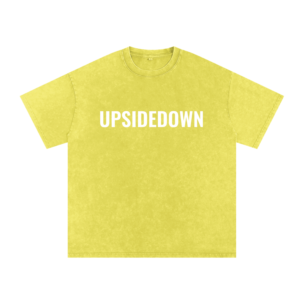 Upside down Snow Washed Oversized Cotton T-Shirt