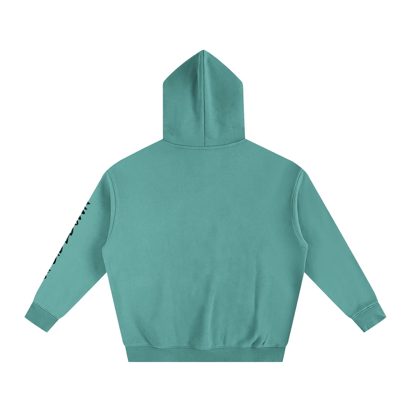 Upside down Oversize Fleeced Hoodie With Sleeve Printing