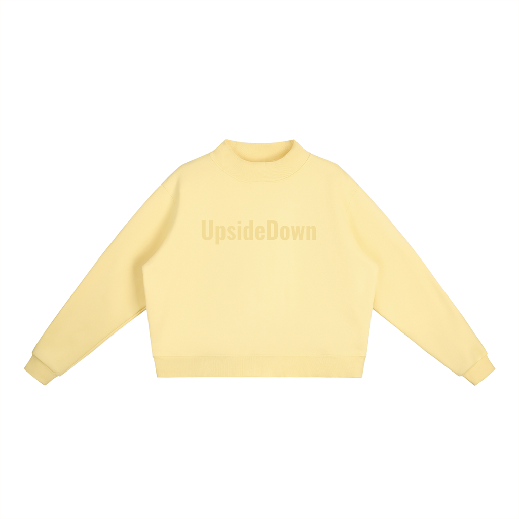 Upside down Fleece Mock-Neck Crew Sweatshirt