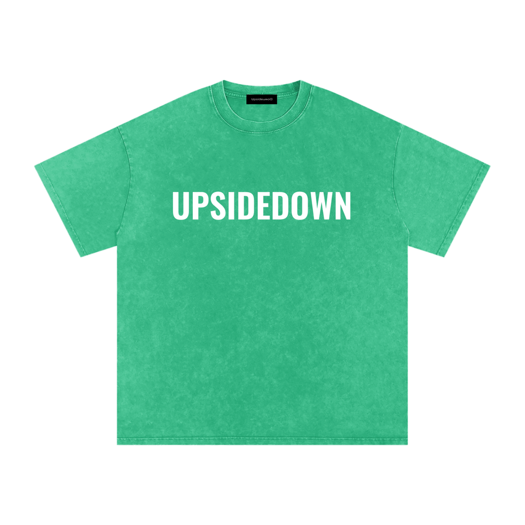 Upside down Snow Washed Oversized Cotton T-Shirt
