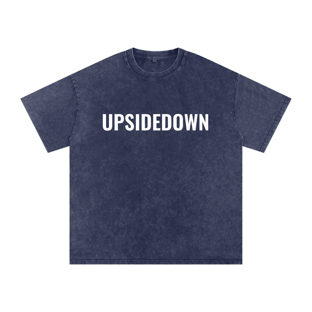 Upside down Snow Washed Oversized Cotton T-Shirt