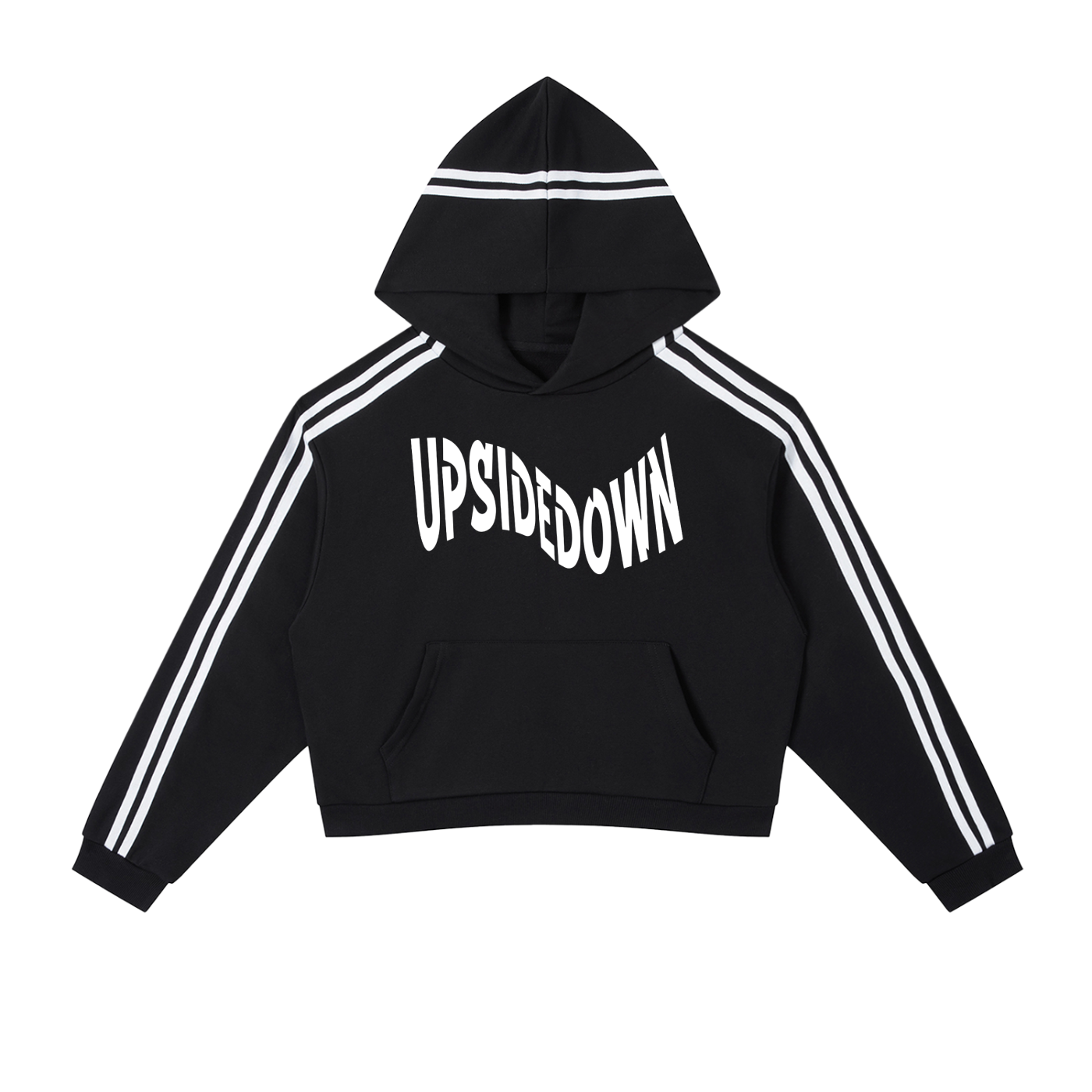 Contrast Side Stripe Cropped Hoodie