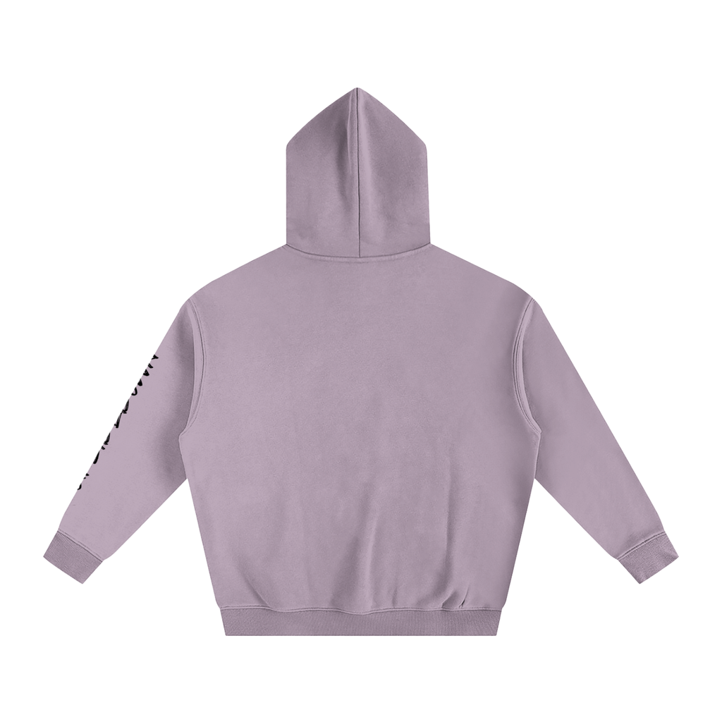Upside down Oversize Fleeced Hoodie With Sleeve Printing