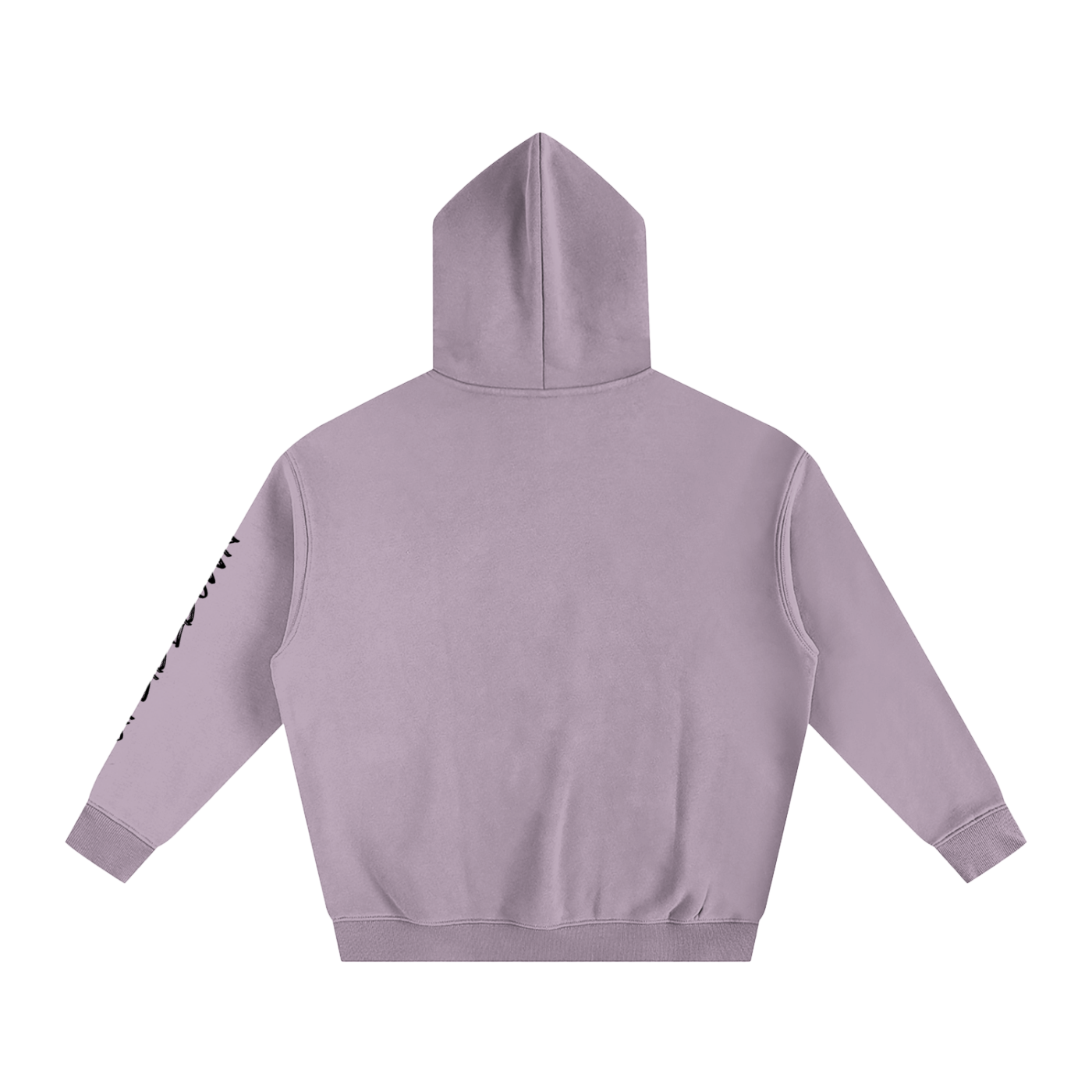 Upside down Oversize Fleeced Hoodie With Sleeve Printing