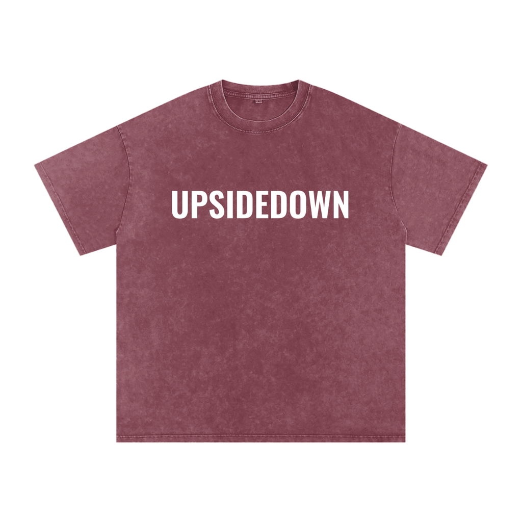 Upside down Snow Washed Oversized Cotton T-Shirt