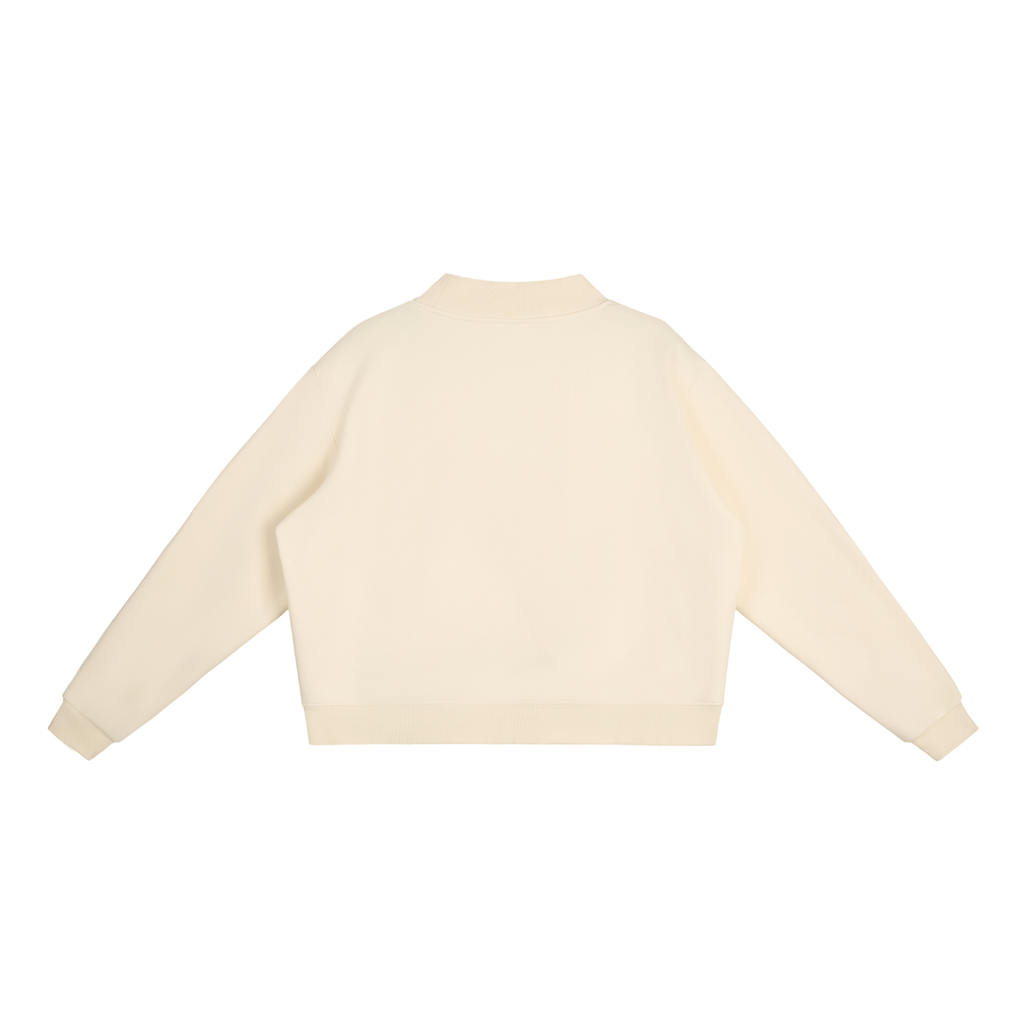 Upside down Fleece Mock-Neck Crew Sweatshirt