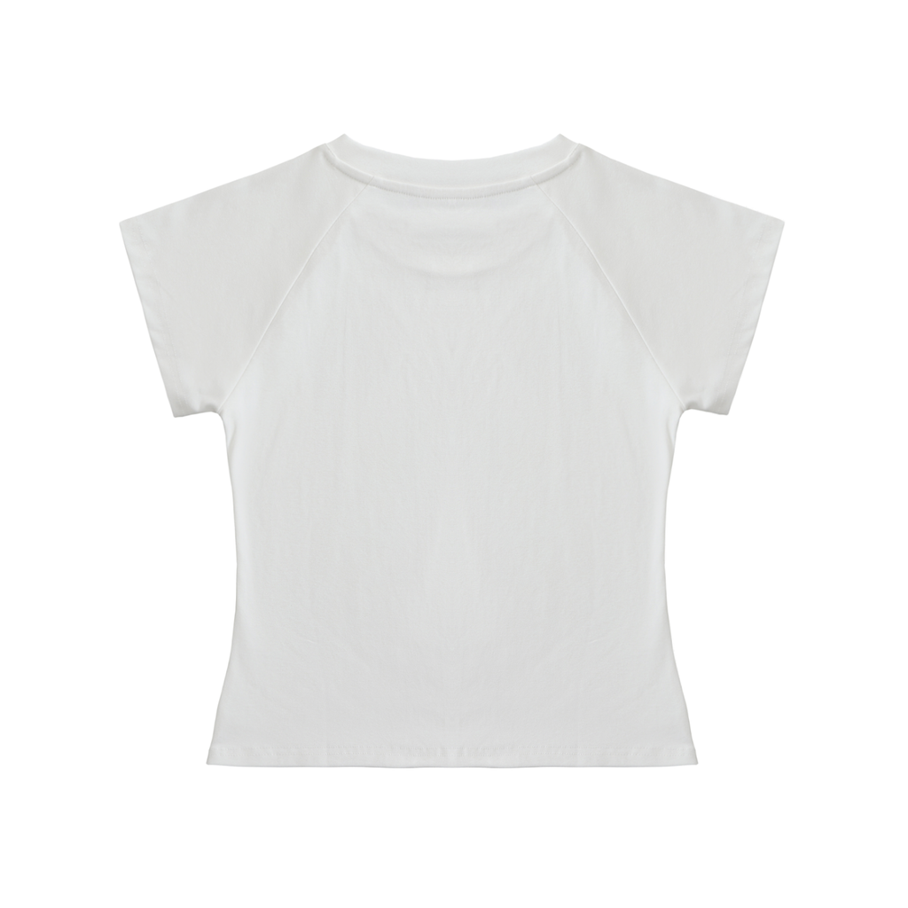 Upside down Solid Color Raglan Sleeve Crop Top