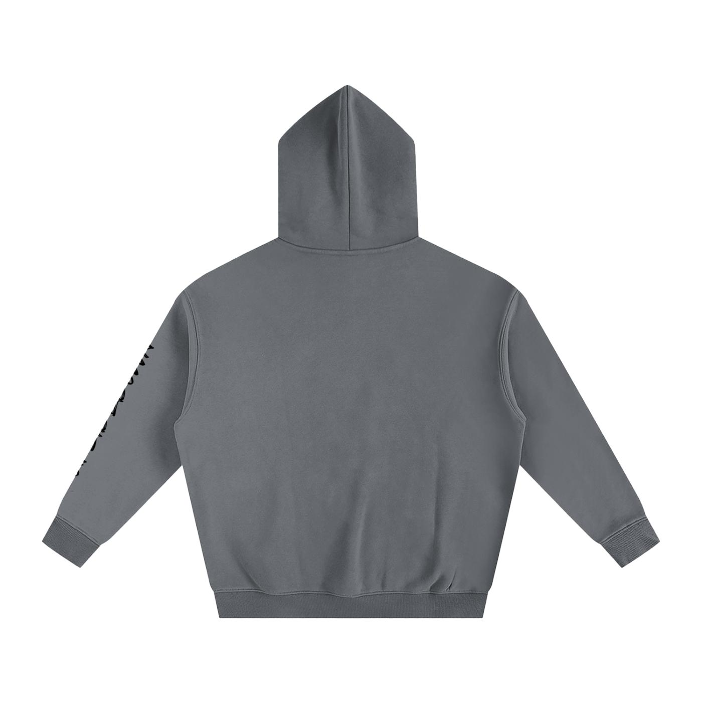 Upside down Oversize Fleeced Hoodie With Sleeve Printing