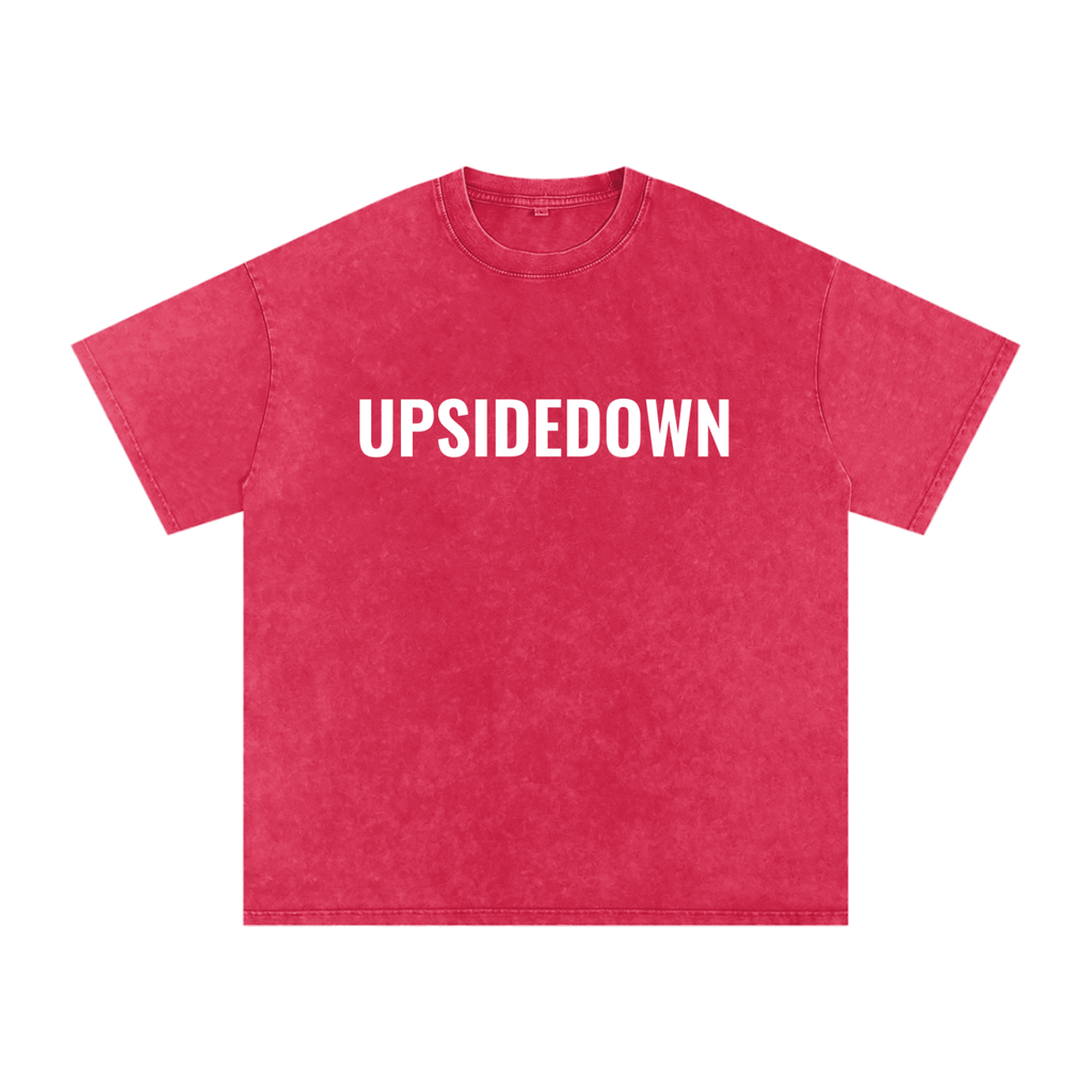 Upside down Snow Washed Oversized Cotton T-Shirt