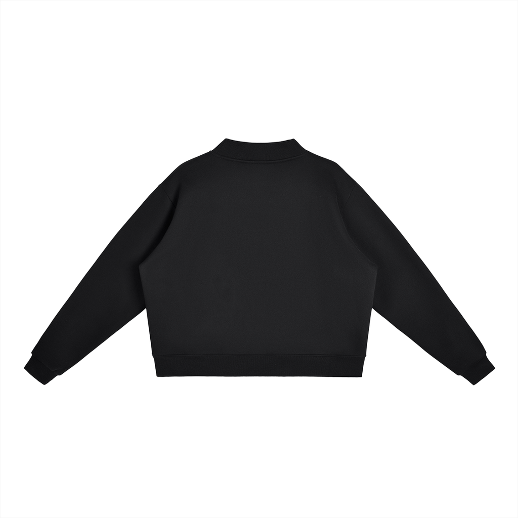 Upside down Fleece Mock-Neck Crew Sweatshirt