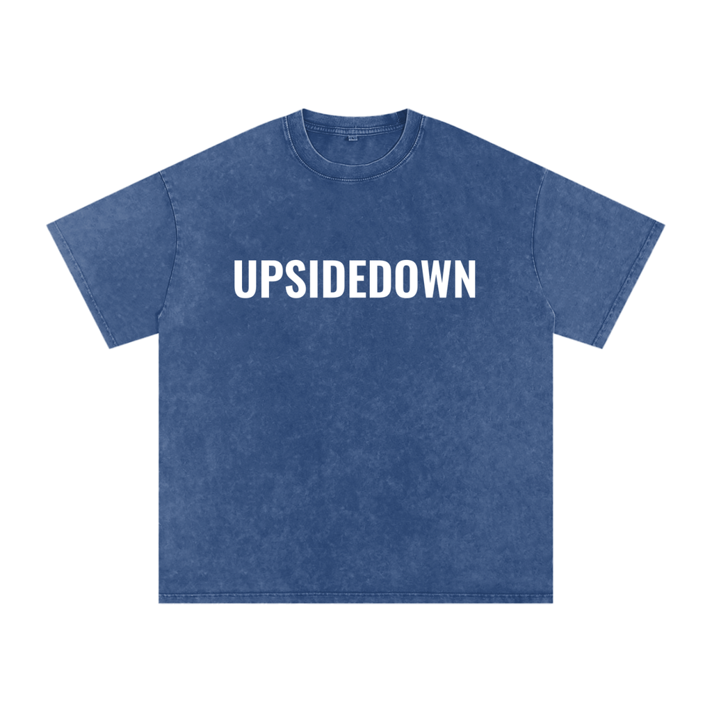 Upside down Snow Washed Oversized Cotton T-Shirt