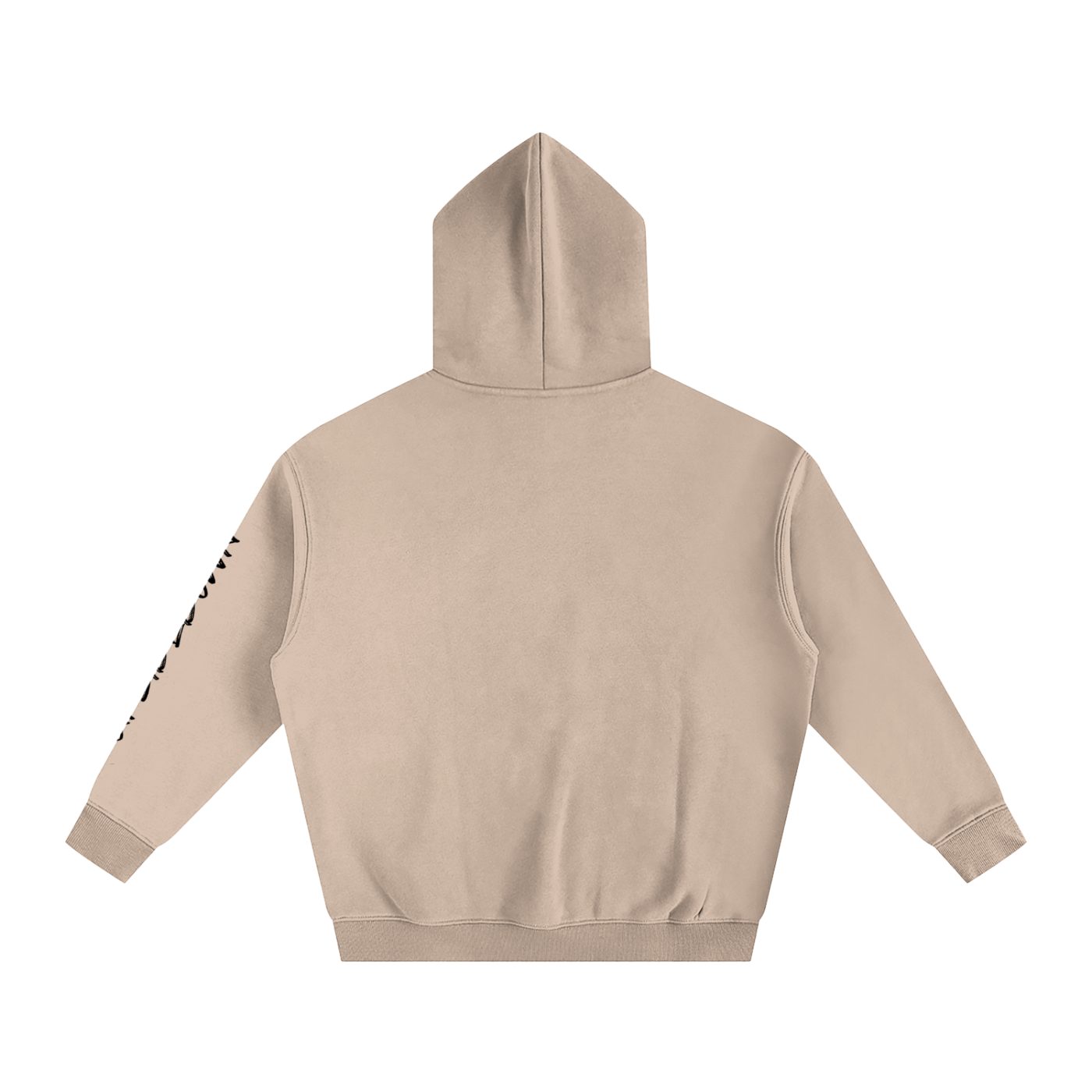 Upside down Oversize Fleeced Hoodie With Sleeve Printing