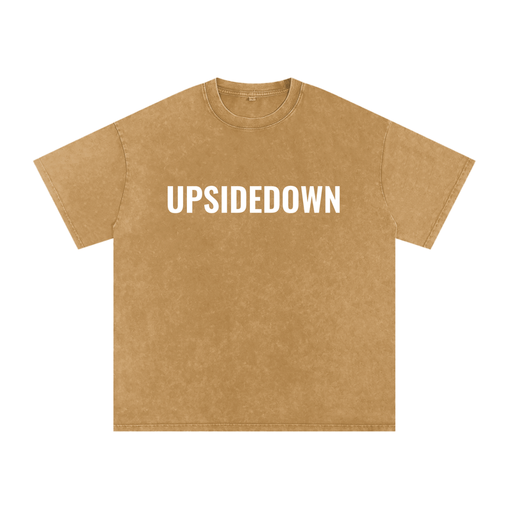 Upside down Snow Washed Oversized Cotton T-Shirt