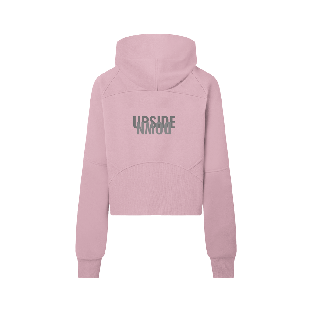 Upside down Cropped Half-Zip Hoodie