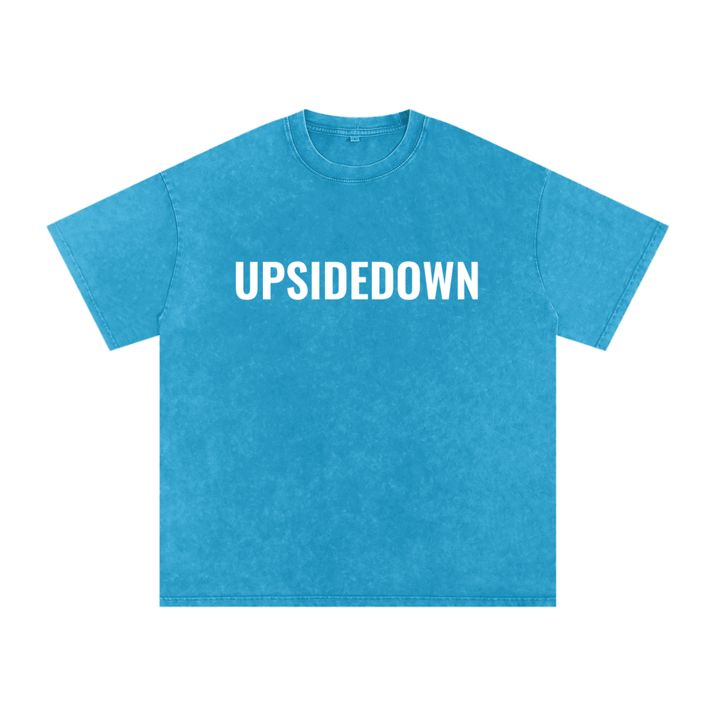 Upside down Snow Washed Oversized Cotton T-Shirt