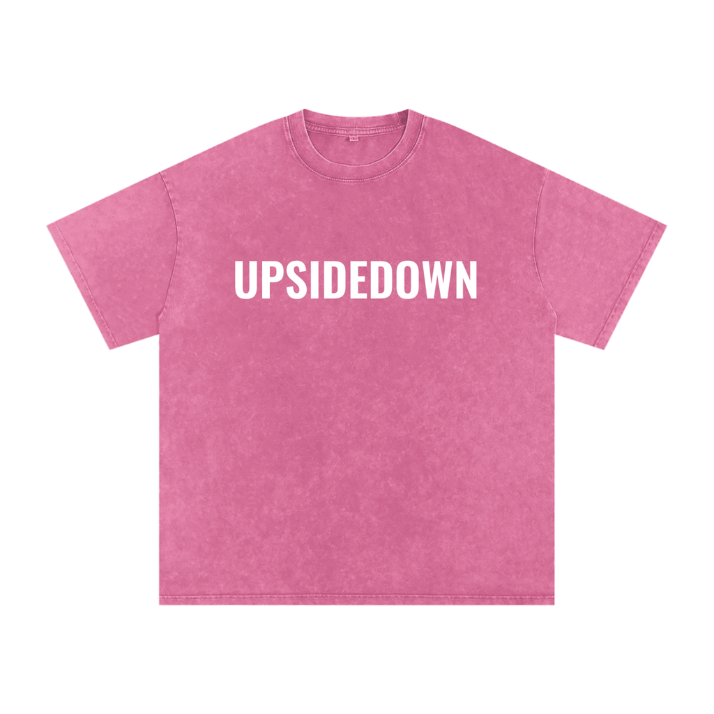 Upside down Snow Washed Oversized Cotton T-Shirt