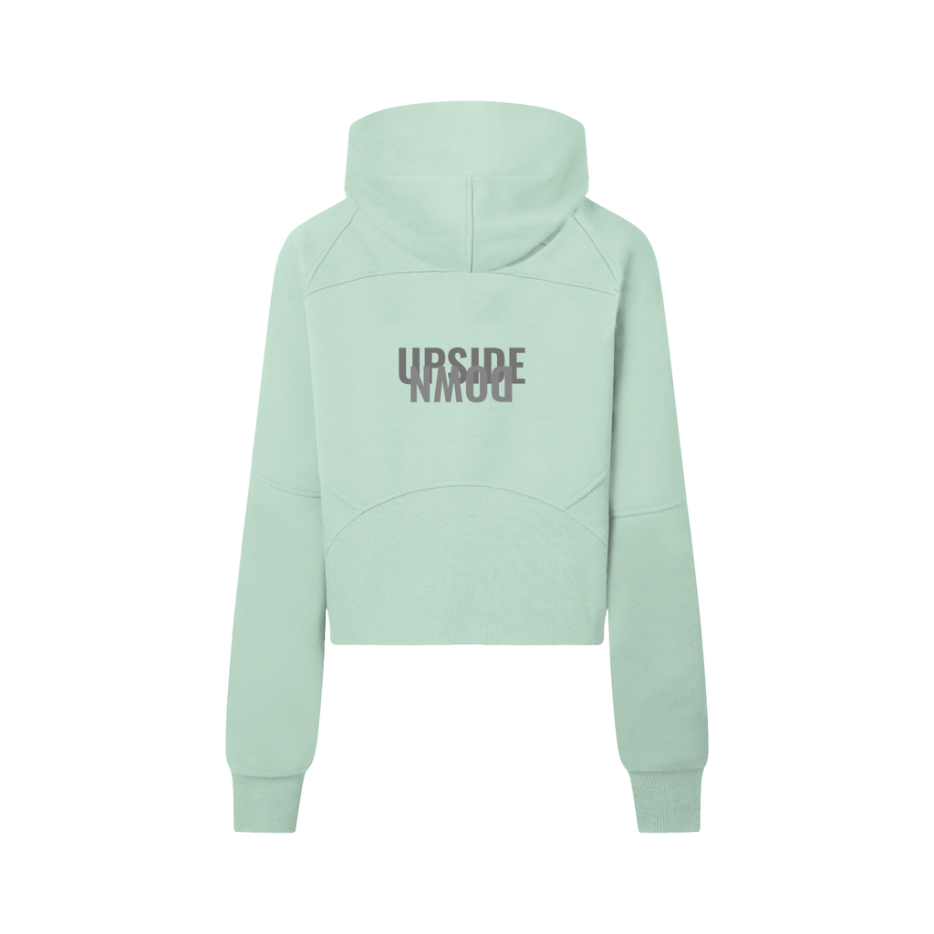 Upside down Cropped Half-Zip Hoodie