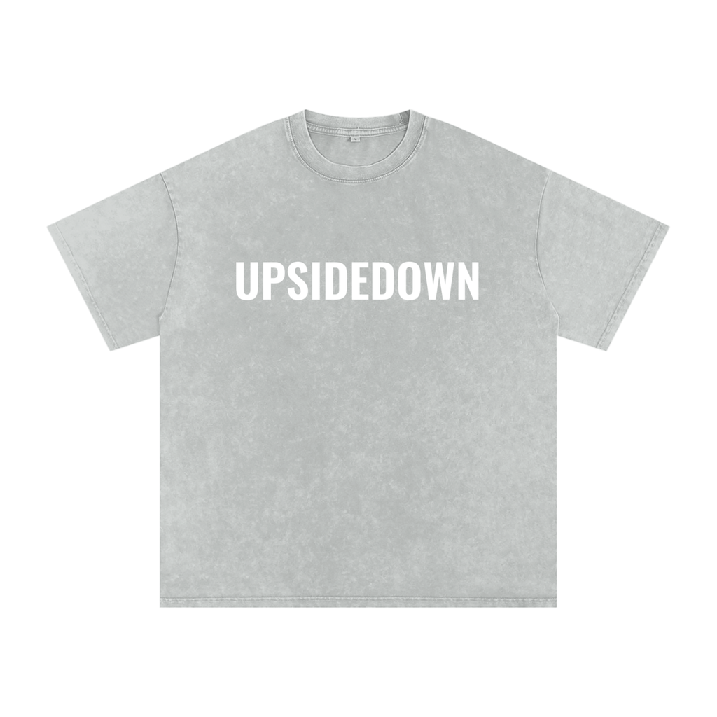 Upside down Snow Washed Oversized Cotton T-Shirt