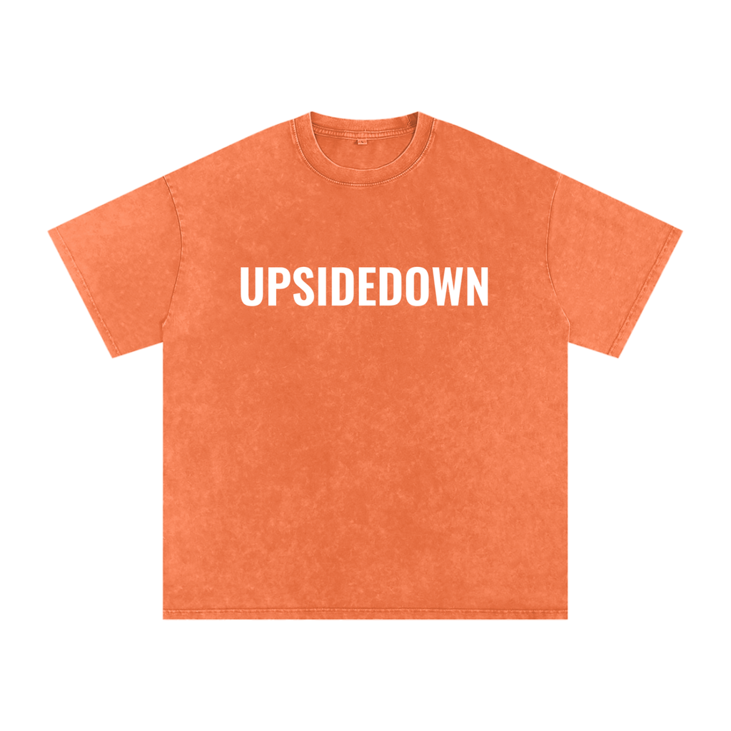 Upside down Snow Washed Oversized Cotton T-Shirt