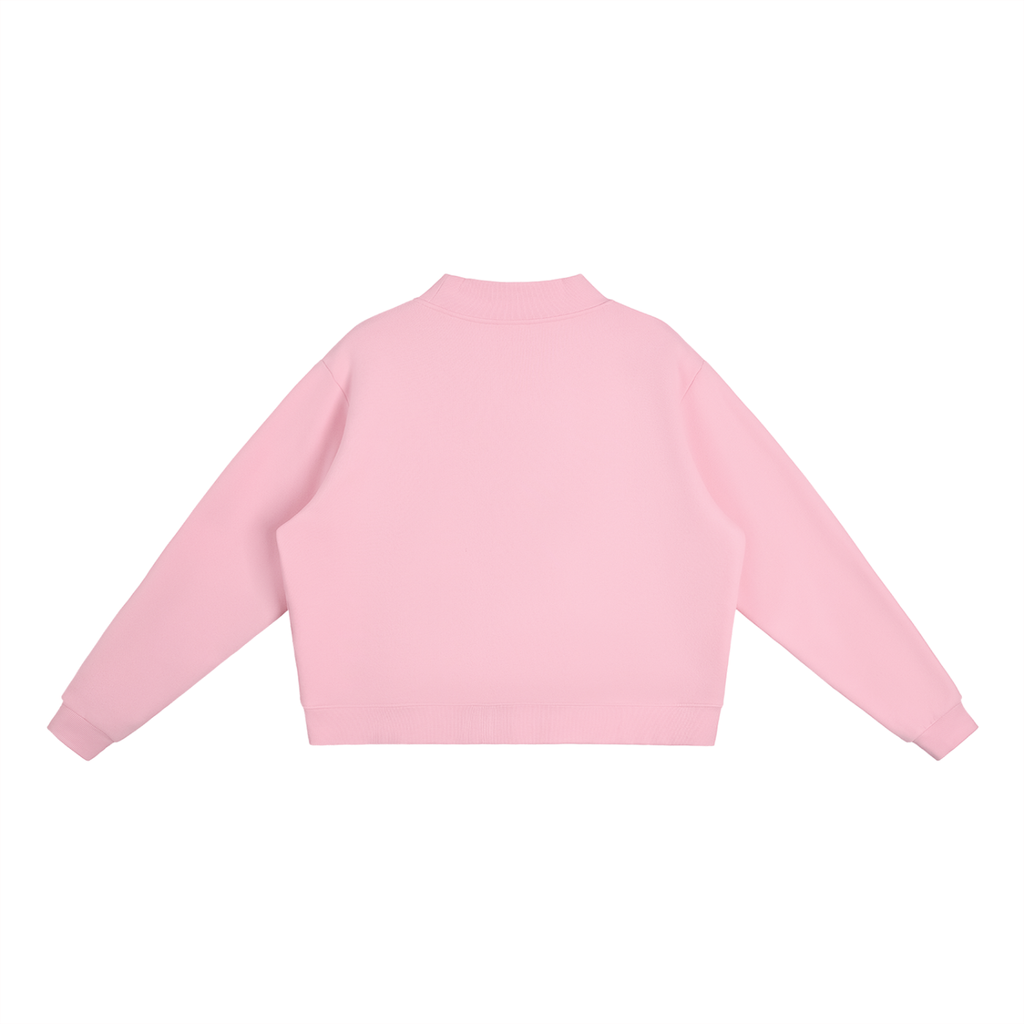 Upside down Fleece Mock-Neck Crew Sweatshirt